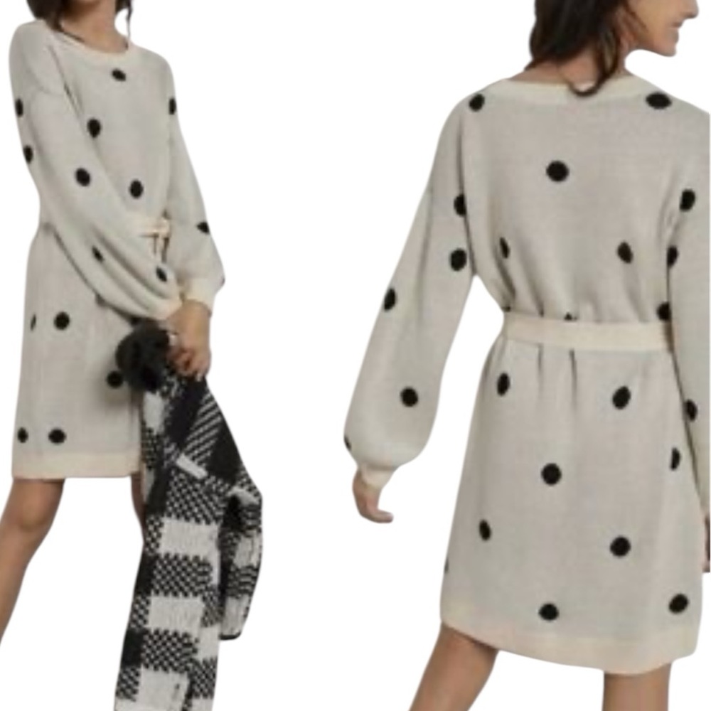 Saturday Sunday Anthropologie Polka Dot Sweater Dress
